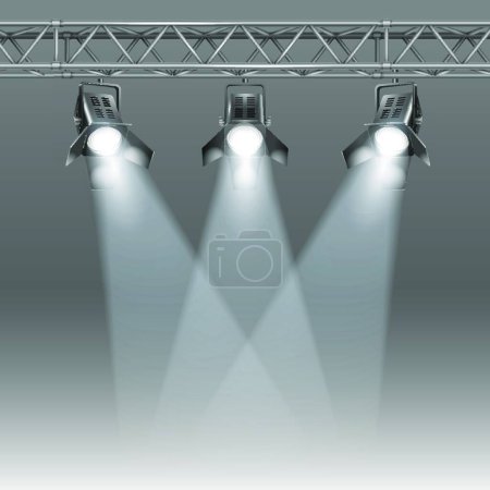 Illustration for "stage with projectors", graphic vector illustration - Royalty Free Image