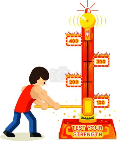 Illustration for "Test your strength", graphic vector illustration - Royalty Free Image