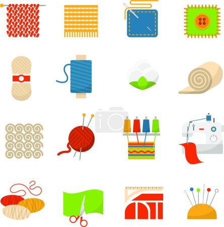Illustration for "Textile Industry Icons", graphic vector illustration - Royalty Free Image