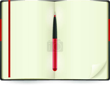 Illustration for "Open Notepad Realistic" vector - Royalty Free Image