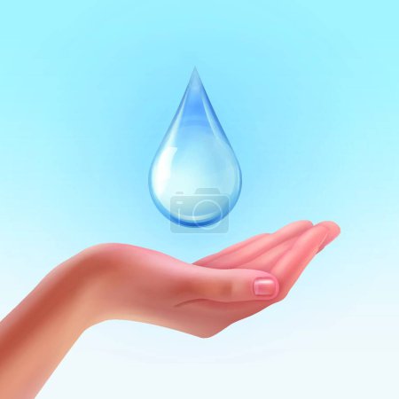Illustration for "Hand and drop", graphic vector illustration - Royalty Free Image