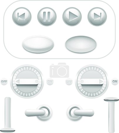 Illustration for "Button Set White" , graphic vector illustration - Royalty Free Image