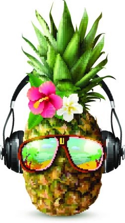 Illustration for "Realistic Pineapple Concept", graphic vector illustration - Royalty Free Image