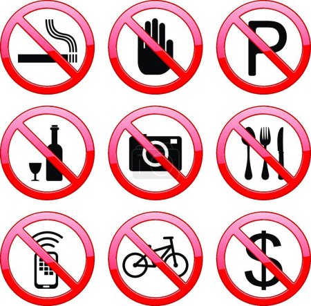 Ilustración de "No Sign Icons ", ilustración vectorial gráfica - Imagen libre de derechos