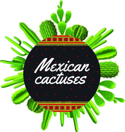Téléchargez les illustrations : "Cactus mexicain ", illustration vectorielle graphique - en licence libre de droit