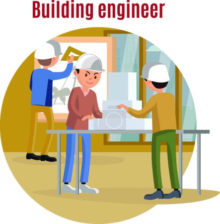 Téléchargez les illustrations : "Building Engineering Concept ", illustration vectorielle graphique - en licence libre de droit