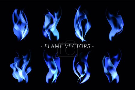 Ilustración de Juego de llamas azules, ilustración vectorial - Imagen libre de derechos