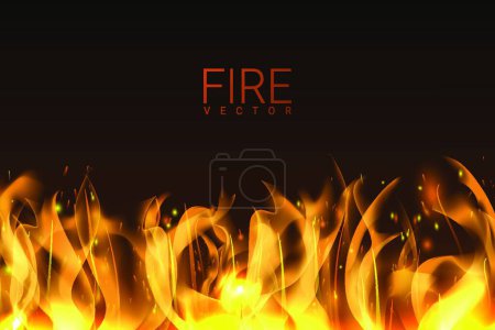 Téléchargez les illustrations : Illustration vectorielle de fond de feu brûlant - en licence libre de droit