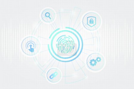 Illustration for Biometric security concept vector illustration - Royalty Free Image