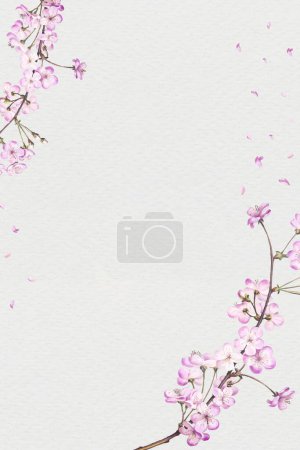 Téléchargez les illustrations : Illustration vectorielle de cadre de fleur de cerisier - en licence libre de droit