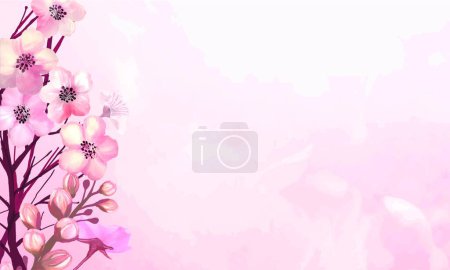 Illustration for Cherry blossom frame vector illustration - Royalty Free Image
