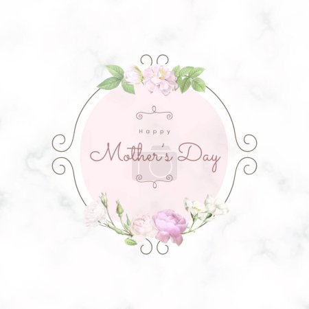 Illustration for Mothers day card, colorful vector illustration - Royalty Free Image