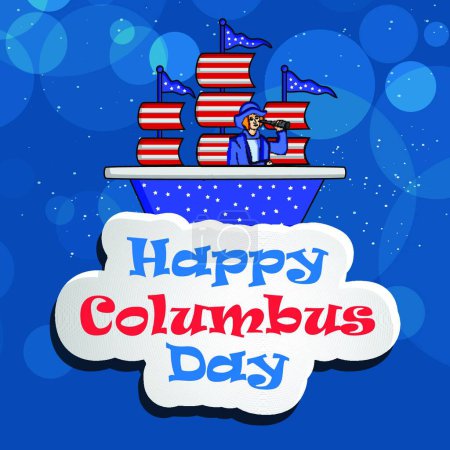 Photo pour "illustration de Columbus Day Contexte
" - image libre de droit