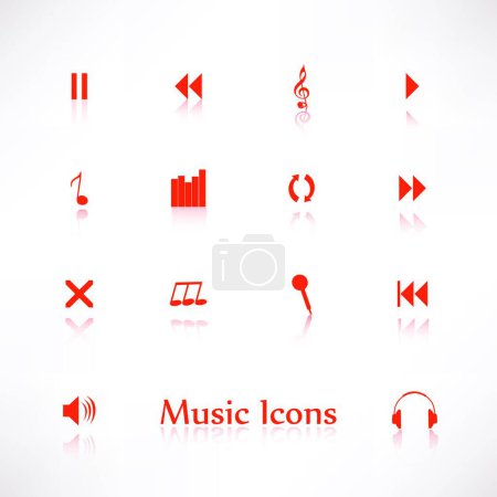 Illustration for Music Icons, simple vector illustration - Royalty Free Image