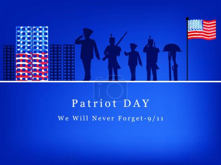 Illustration for Patriot Day, colorful vector illustration - Royalty Free Image