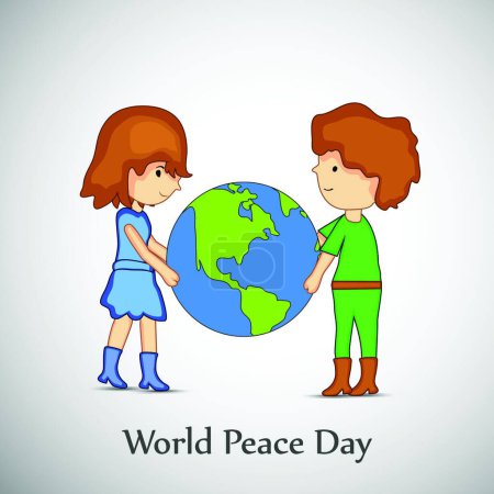 Téléchargez les illustrations : Journée mondiale de la paix, illustration vectorielle colorée - en licence libre de droit