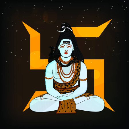 Ilustración de Festival hindú Shivratri, colorido vector ilustración - Imagen libre de derechos