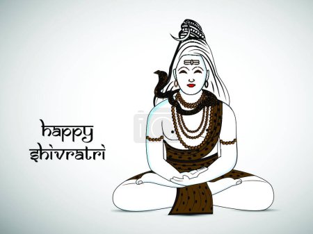 Illustration for Hindu festival Shivratri, vector illustration - Royalty Free Image