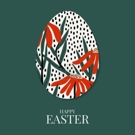 Ilustración de Feliz Pascua. tarjeta de Pascua con huevos. - Imagen libre de derechos