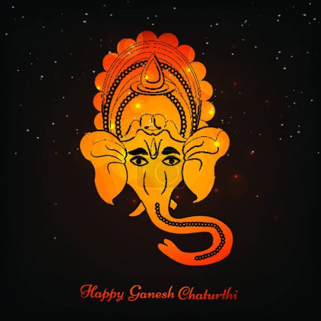 Illustration for Ganesh Chaturthi, colorful vector illustration - Royalty Free Image