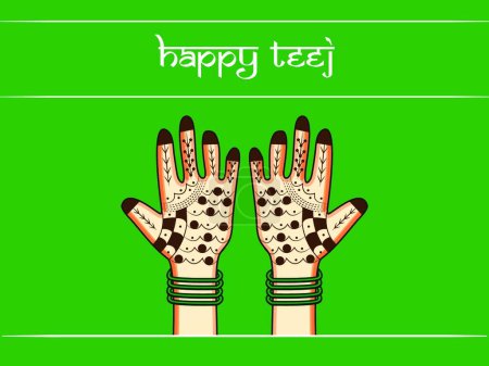 Illustration for Indian festival Teej, colorful vector illustration - Royalty Free Image