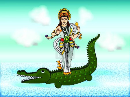 Illustration for "Ganga Dussehra" vector illustration - Royalty Free Image