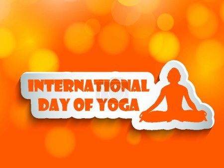 Téléchargez les illustrations : Journée internationale du texte de yoga et posture de Yoga - en licence libre de droit