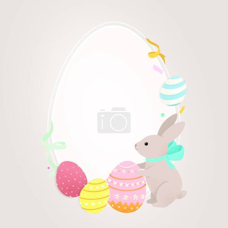 Ilustración de Feliz tarjeta de Pascua, ilustración vectorial - Imagen libre de derechos