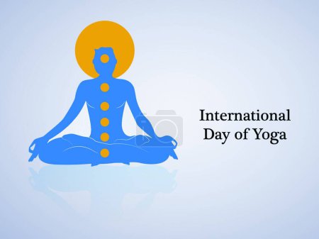 Téléchargez les illustrations : Journée internationale du texte de yoga et posture de Yoga - en licence libre de droit