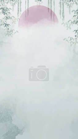 Ilustración de Luna en la niebla, ilustración vectorial - Imagen libre de derechos