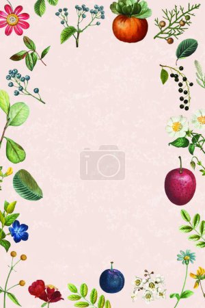 Téléchargez les illustrations : Cadre floral coloré, modèle de carte de vœux - en licence libre de droit