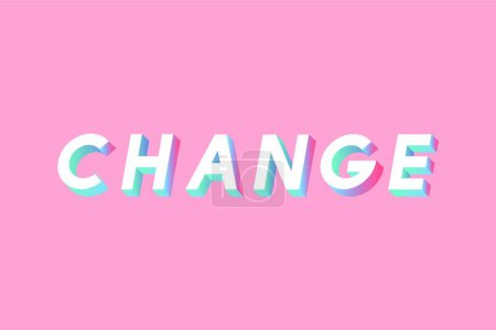 Illustration for Change on pink background  vector illustration - Royalty Free Image