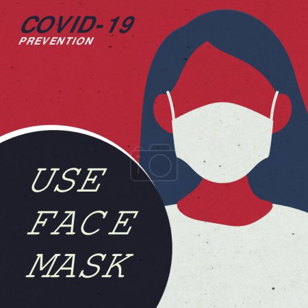 Téléchargez les illustrations : Illustration vectorielle d'un visage avec un masque. un masque facial pour protéger le virus du virus, protection contre le virus. - en licence libre de droit