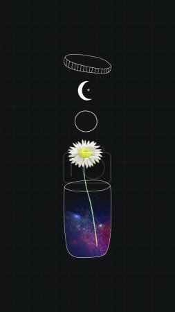 Illustration for Flower in vase, colorful vector illustration - Royalty Free Image