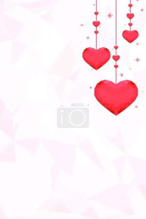 Illustration for Valentines day card, background template for copy space - Royalty Free Image