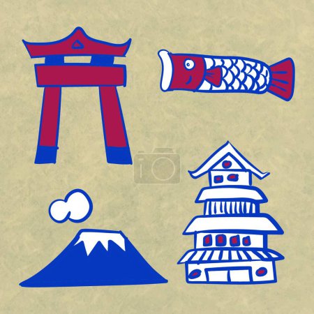 Illustration for Japan icon set, vector illustration - Royalty Free Image
