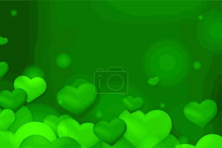 Illustration for Green valentines day background template for copy space - Royalty Free Image