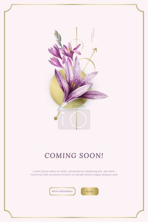 Téléchargez les illustrations : Vector floral frame design. hand drawn floral background - en licence libre de droit