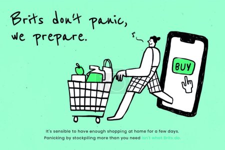 Illustration for Brits don&#39t panic, we prepare. This image is part our collaboration with the Behavioural Sciences team - Royalty Free Image