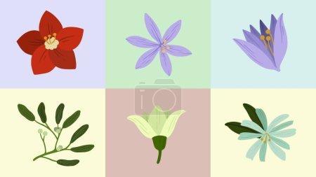 Téléchargez les illustrations : Fleurs vectorielles. ensemble de fleurs. - en licence libre de droit