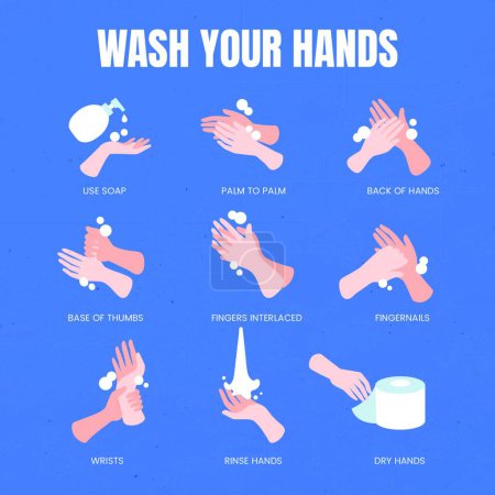 Téléchargez les illustrations : Laver vos mains bannière annonce - en licence libre de droit