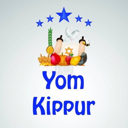 Téléchargez les illustrations : Yom juif illustration vectorielle kippour - en licence libre de droit