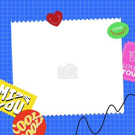 Illustration for Text space with frame with stickers - Royalty Free Image