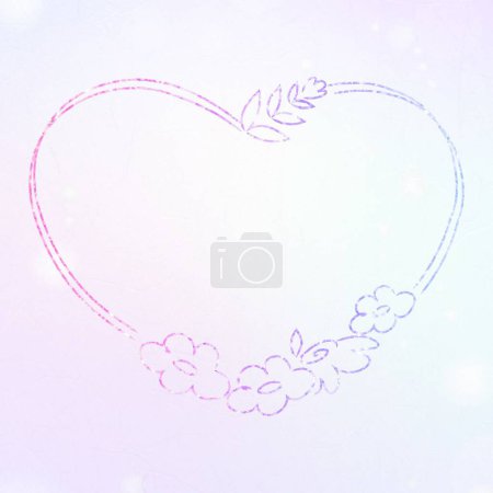 Illustration for Floral heart frame, vector - Royalty Free Image