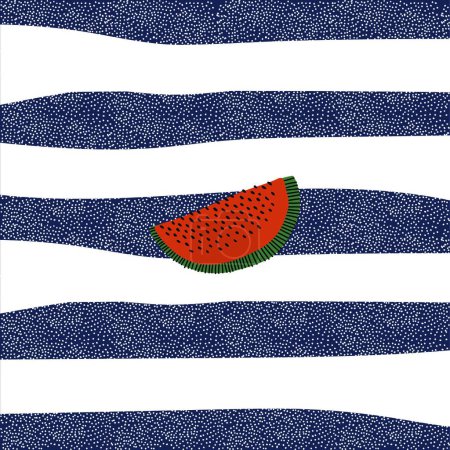 Illustration for Retro watermelon banner modern vector illustration - Royalty Free Image