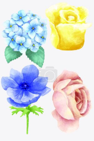 Illustration for Bright flowers  vector illustration - Royalty Free Image