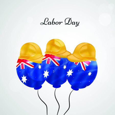 Téléchargez les illustrations : Australie fête du travail, illustration vectorielle - en licence libre de droit