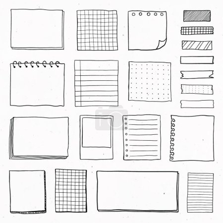 Illustration for Black and white note papers - Royalty Free Image