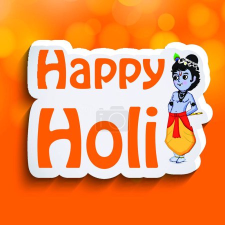 Illustration for Holi festival, colorful vector illustration - Royalty Free Image