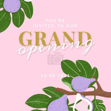 Illustration for Grand opening card template, vector illustration - Royalty Free Image
